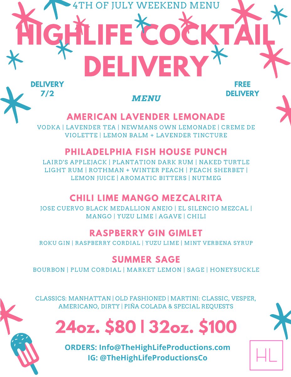 HighLifeP's tweet photo. HIGHLIFE COCKTAIL DELIVERY (4th of July) - https://t.co/Tbl6ndZ9QP https://t.co/U5eRWGUgzb
