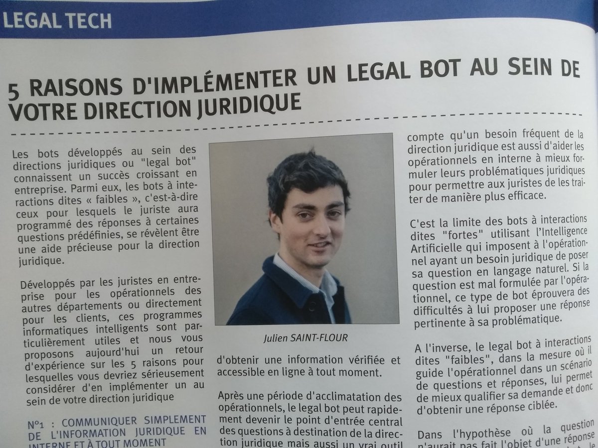 Legal_Booster's tweet image. Les #legalbot, fonctionnant comme des #chatbot peuvent soulager les charges du travail de la direction juridique. Mais leur mise en place demande bcp de temps. Or, on peut arriver au même résultat en créant simplement une base de connaissances avec un moteur de recherche interne.