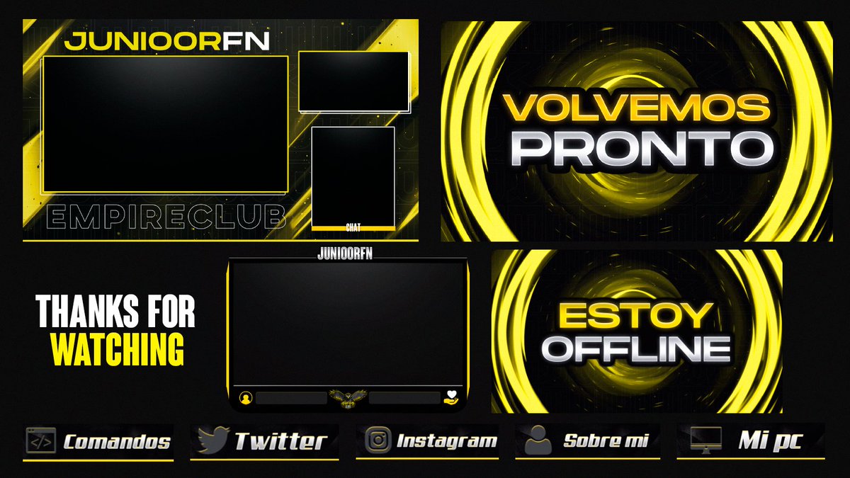 CikIope's tweet photo. ¡Streaming pack para @EmpiReClubeu! 🦅💛
¡Se agradece el apoyo 🔄♥!
#buscodiseñador #clientwork #streamingpack #twitch https://t.co/irknOnwjbL
