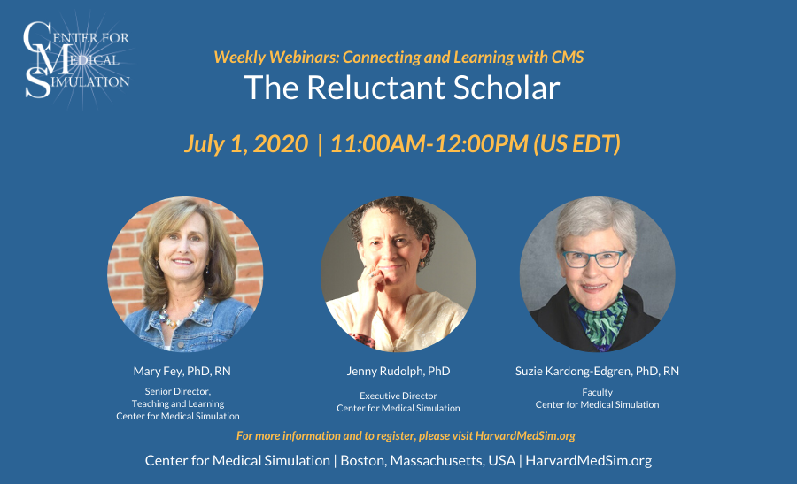 MedSimulation's tweet photo. Join experienced researchers @marykfey, @GetCuriousNow and @SuzieEdgren as they discuss various paths to meaningful scholarly work and how to turn doing the work you love into scholarship. Register for the webinar: https://t.co/UjZk6W0j9J #CMSWeeklyWebinars #meded #medsim https://t.co/BwuJhiCdpf