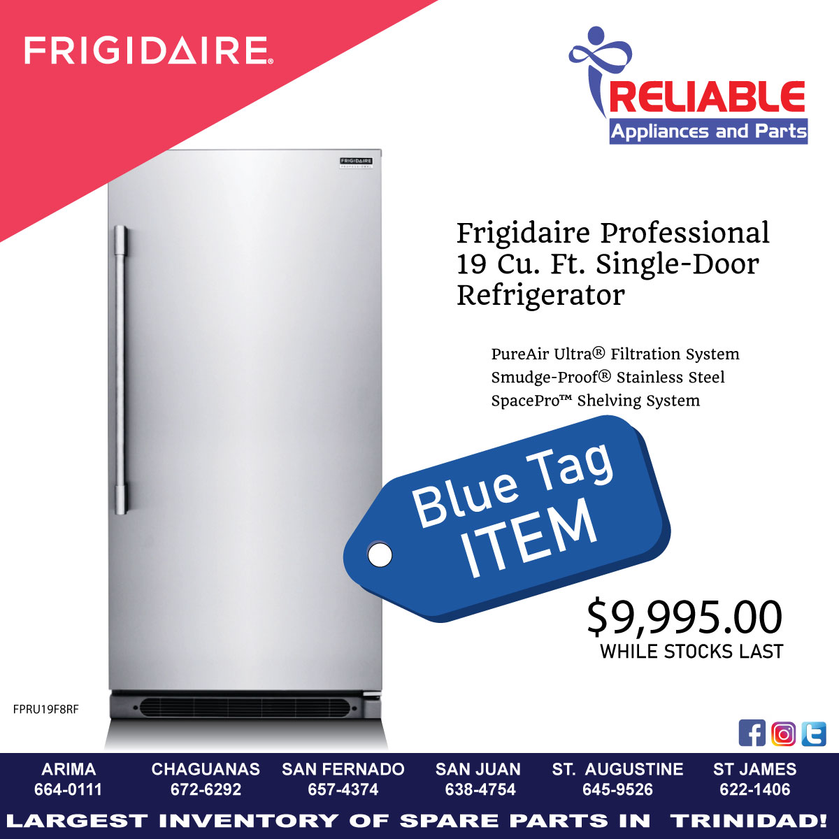 Reliable Appliances Parts On Twitter Frigidaire Professional 19 Cu Ft Single Door Refrigerator Blue Tag Sale Reliableappliances Reliableappliancesandparts Reliableappliances Reliableparts Frigidaire Frigidaireprofessional Refrigerator