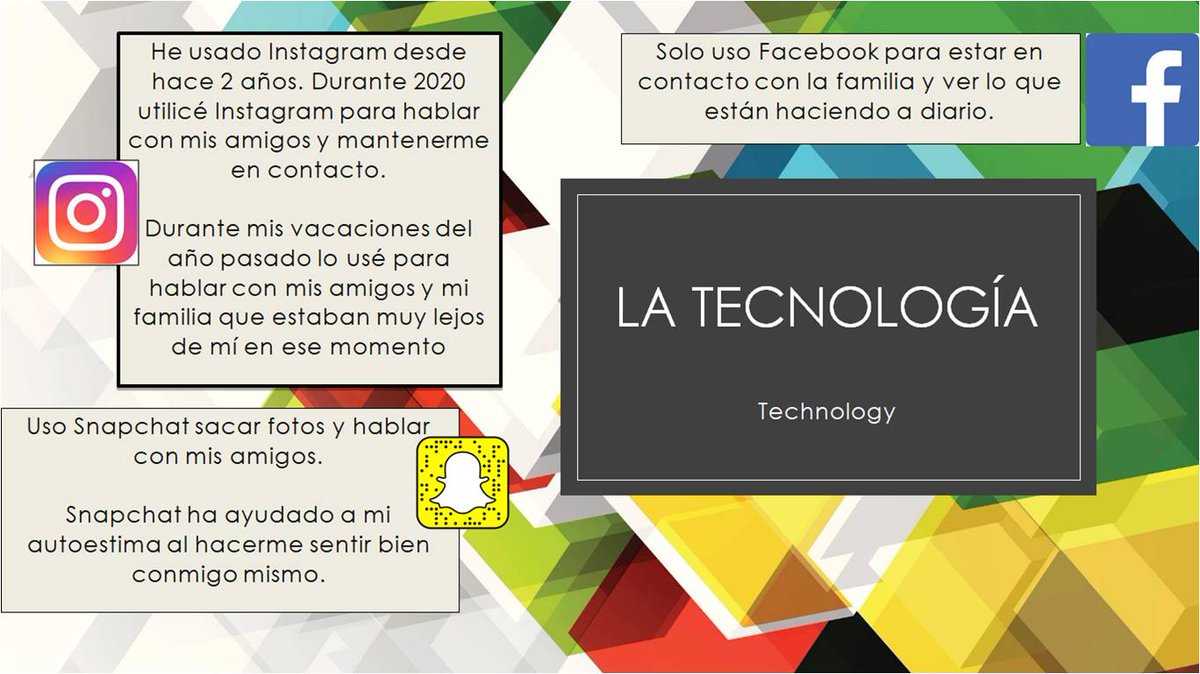 languages_la's tweet photo. 📲 LA TECNOLOGÍA ¿Y tú? ¿Qué aplicaciones usas? 🖥️ Our lovely year 9 students have been working on "Identity and Culture" GCSE theme in Spanish. 🇪🇸 Amazing writing pieces of work completed by Alfie Joyce, Thomas Woodruff, Ben Ward and Kieran Kaushal. ¡BRAVO!🌟👏 @lightcliffeacad https://t.co/H3RRDJQpIR
