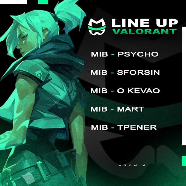 MIBTEAM0's tweet photo. [VALORANT]

É com grande orgulho que apresentamos a nossa line oficial de valorant! 💚 #GOMIB .
.
🇺🇲 It is with great pride that we present our official valorant line! #GOMIB 💚 https://t.co/gR4sHMKKvf