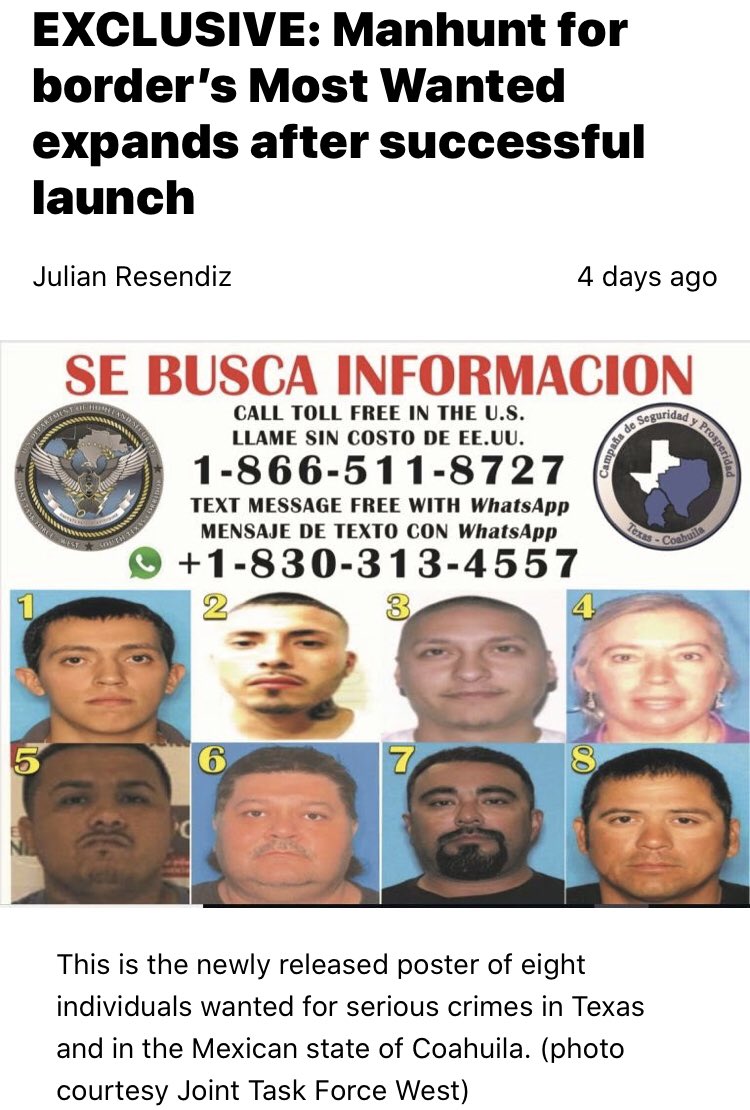 Just last week, it was announced that the "Se Busca Informacion" initiatiative was expanding to Coahuila. https://www.valleycentral.com/news/exclusive-manhunt-for-borders-most-wanted-expands-after-successful-launch/