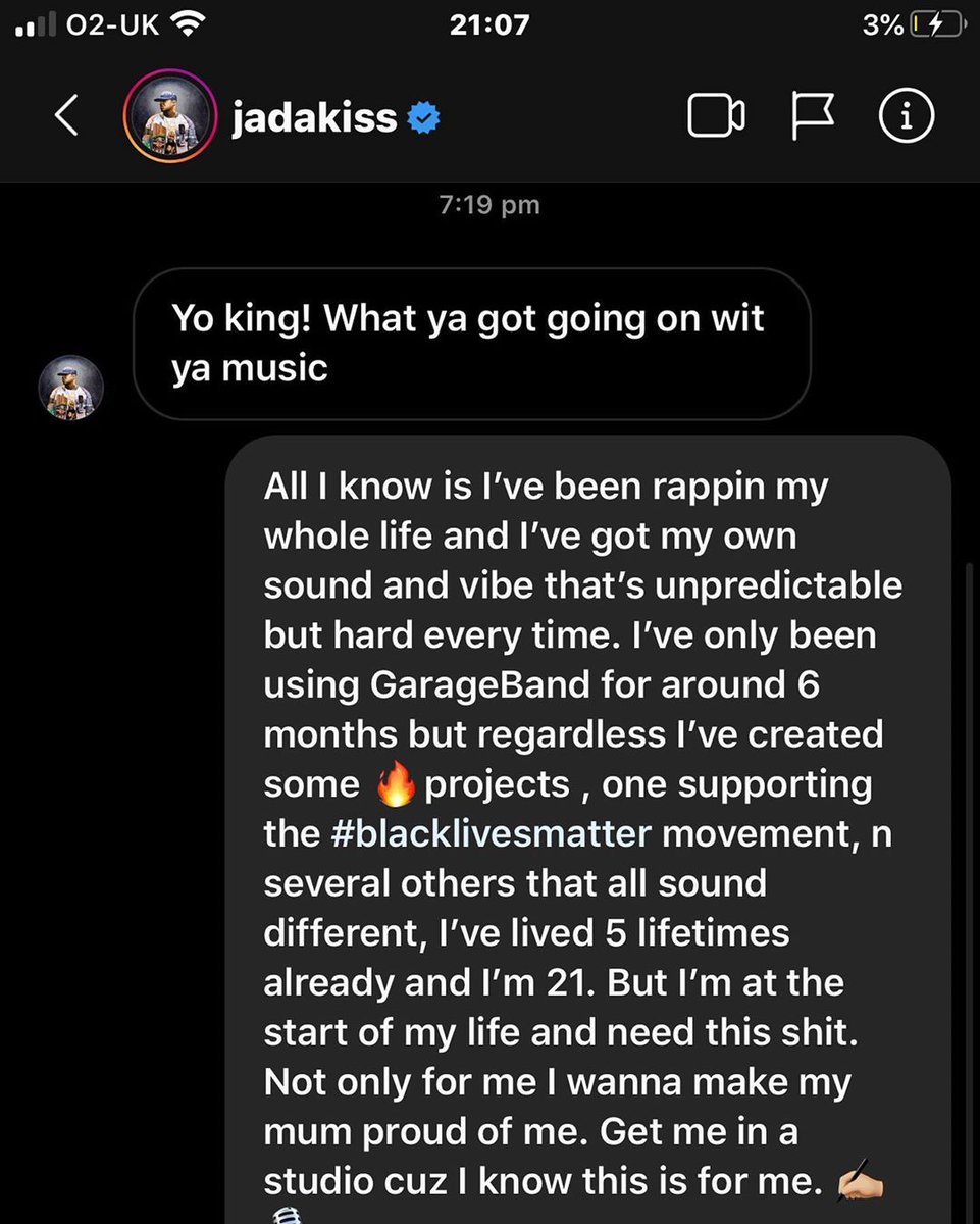 Armed with these social media handles, the company, DaBlock365, then begins DMing artists from the notable rapper's accounts. The messaging is typical motivational BS:"Ready to push your music?" "Ready to invest in your career?" "Hard work pays off, let's get you on"