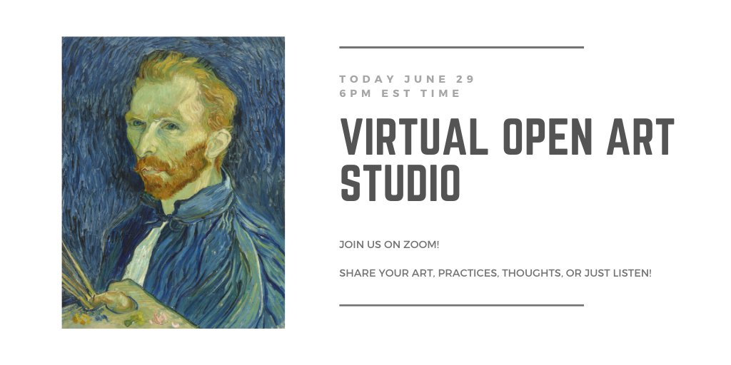ArtistsTalk's tweet photo. Join us today for another virtual open studio share! Here is the Zoom link:  https://t.co/8Sq0GnTESs

#art #artshare #artnyc #nyart #emergingartists #webinar #artists #callforartists #artsy #nycurator #nonprofit #artlovers #vangogh #virtualopenstudio #artonline https://t.co/FvWTxRb7Ju