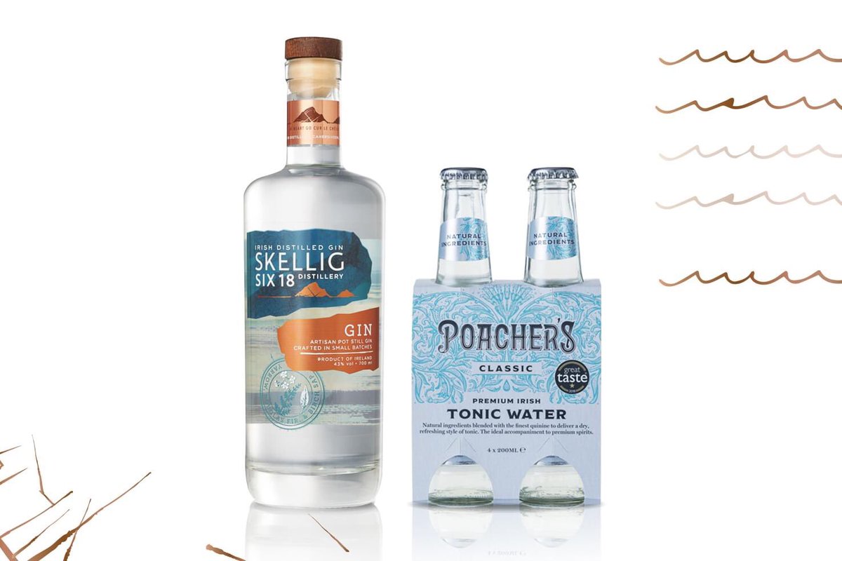 We are delighted to extend our partnership with @PoachersDrinks. Get a FREE four-pack of Poacher's tonic water with every bottle of our artisan gin in selected stores nationwide. A match made in gin heaven. #poacherstonic #ginandtonic #skelligsix18 #irishbrands #supportirish