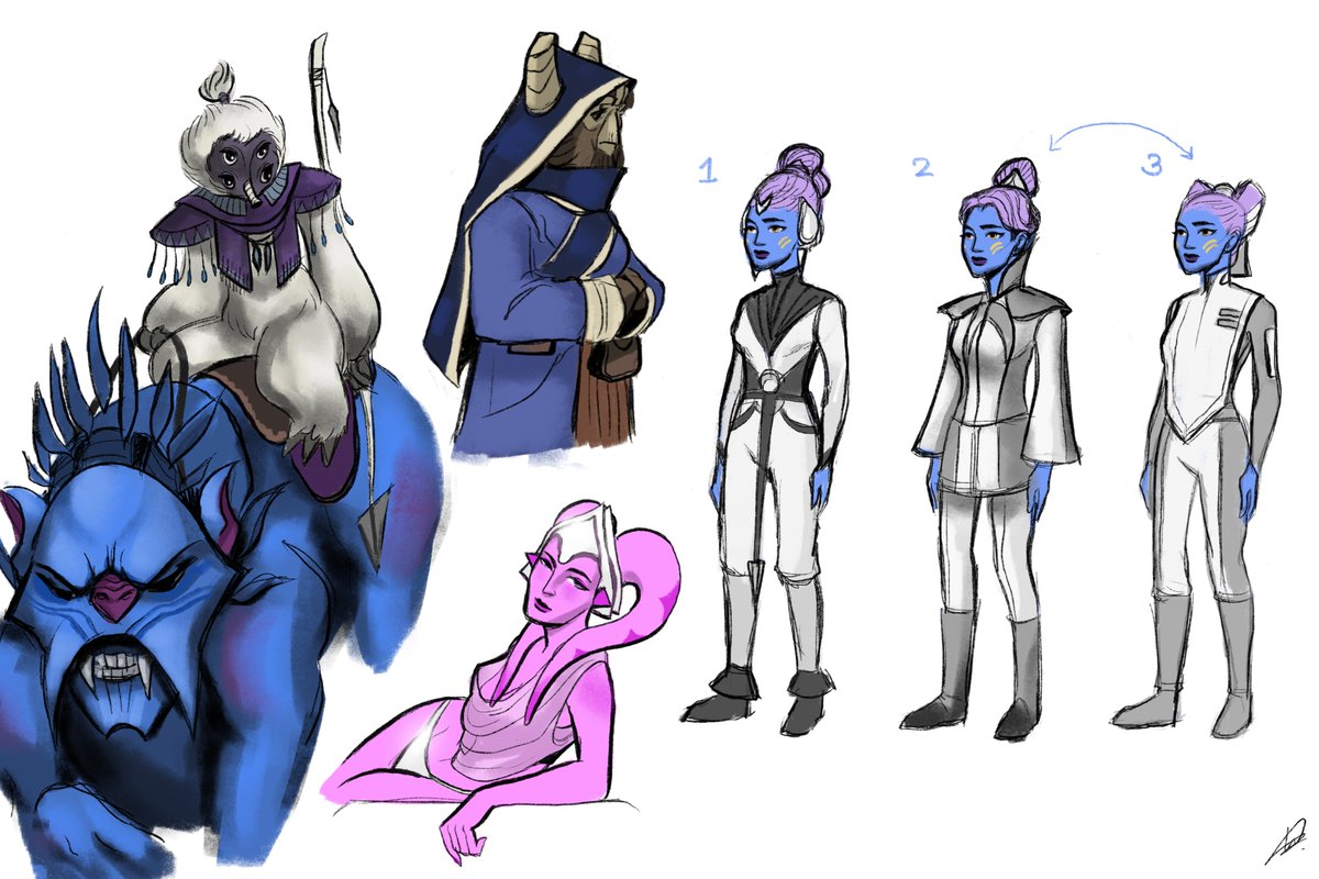 Moontowhee's tweet photo. More #characterdesign #sketches #sketchdump working out more and more with the day #oc #starwars #clonewars #talz #goatal #aliens #creaturedesign #riyochuchi #twilek #inquisitor https://t.co/gCwPe7Mq17