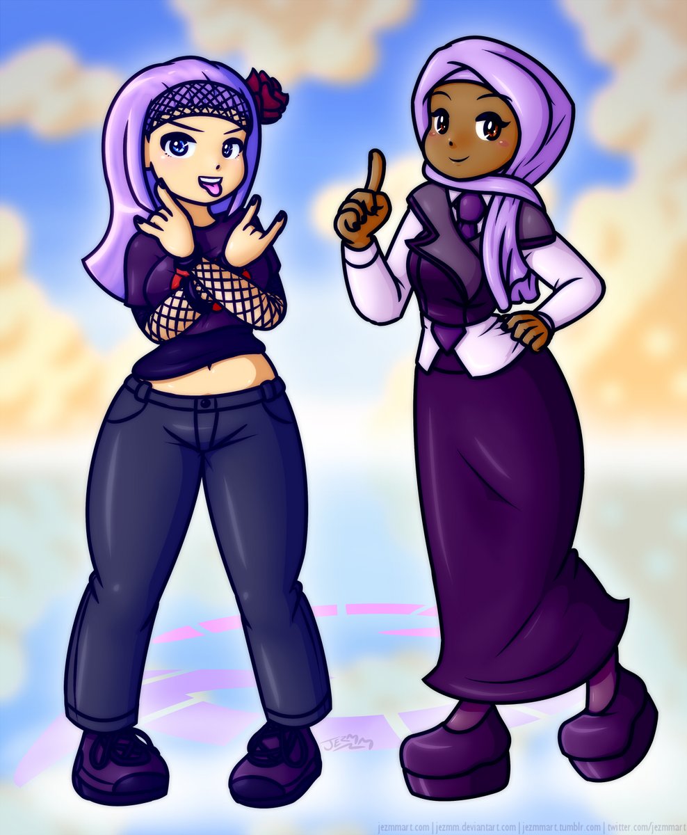 Layla & Gerlinde won this month's  #OutfitSwap-themed End-of-Month  #PinUp poll! G's outfit is modified for L's preferred modesty, so G got a less modest version of L's outfit in kind. See next in thread for an alt version!  #PinUpArt  #PinUpGirl  #PinUpArtist  #OriginalCharacter