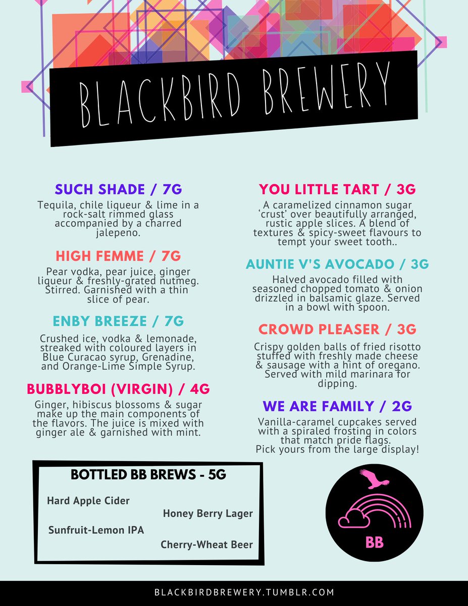 Next up is the blackbirdbrewery.tumblr.com ! Come check out this guild who make amazing mixers - you might just want to try these #drinks our irl!

#charity #blacklivesmatter #Pride #PRIDE2020 #PrideMonth #Mixer #recipe #roleplay #worldofwarcraft #Warcraft #pridecraft