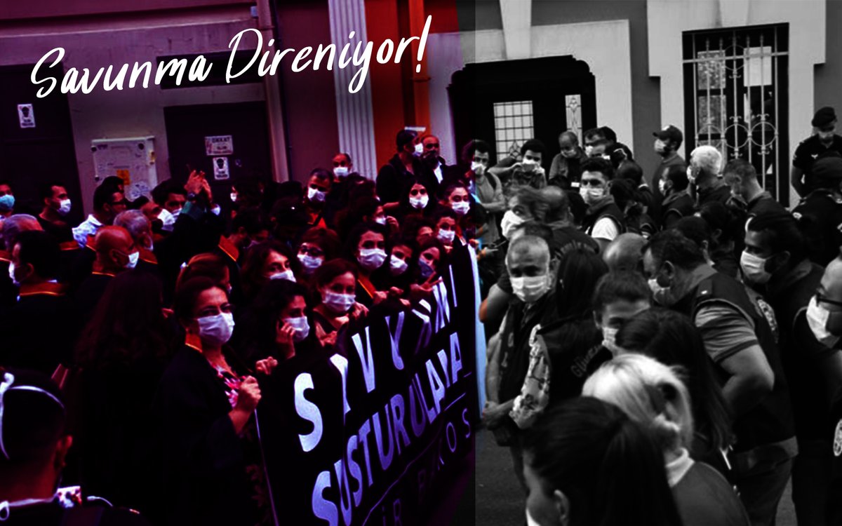 İzmir Barosu önünden bir fotoğraf: Savunma, kadınlarla savunulacak!

#SavunmaDireniyor