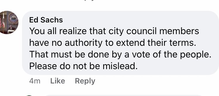 The saga continues... Mission Viejo City Councilman Ed Sachs (who was mayor in 2018) continues to tell the community that the 2018 election term was a 4 year term, even after a signed copy of the resolution was posted for his review.