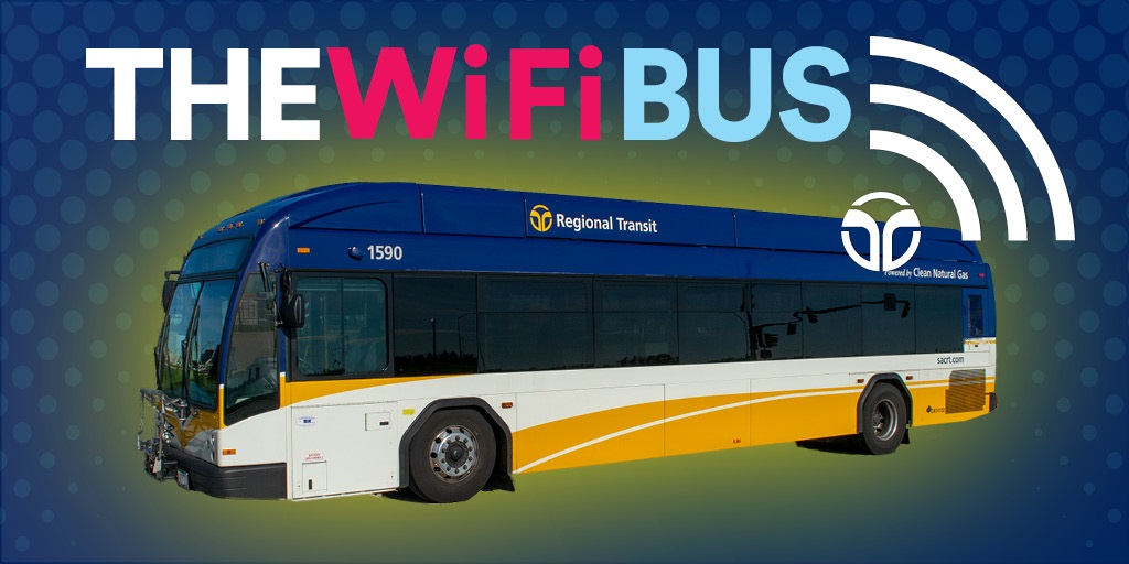 RideSacRT's tweet photo. The WiFi bus pilot project will conclude tomorrow, Tues June 30. Find the locations for the final day at https://t.co/behYw23S8i. Thank you to everyone who made this program a success! #ConnectingTheCommunity #TheWiFiBus https://t.co/PEE1smDroT