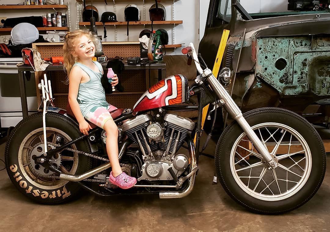 chopcult's tweet photo. Motorcycles = #happiness. Keep up the great work, Geoff. 
#crocsfashion #likefatherlikedaughter #harleydavidson #harleychoppers #chopper #choppers #chopcult #chopperswapper #bobber #sportster #sportsterchopper #flyritechoppers #bmwairhead https://t.co/yDYG9P4Amm https://t.co/vHFLtYgCtd