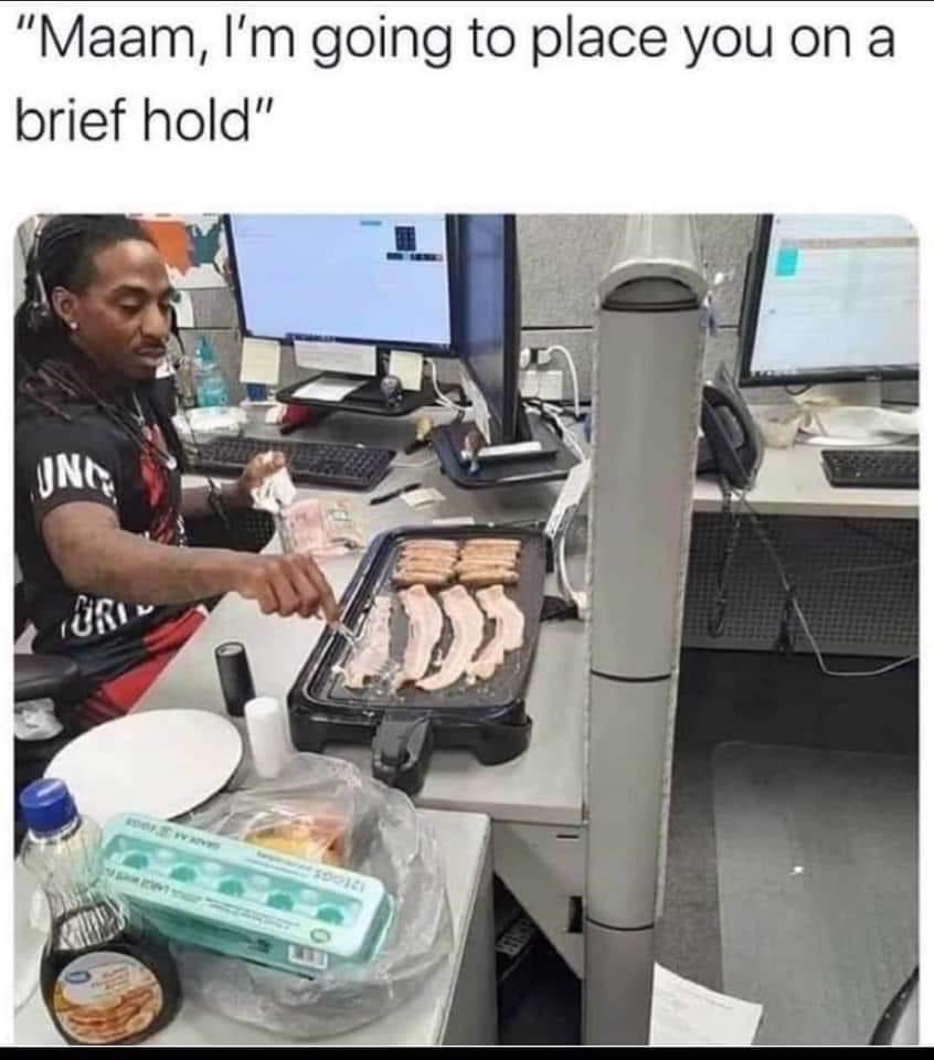 1041zion's tweet photo. ππ Tag a coworker who likes to #treatthemselves - #treatyoself #treatyourself #breakfastatwork #bacon https://t.co/ZJww7IcEs4