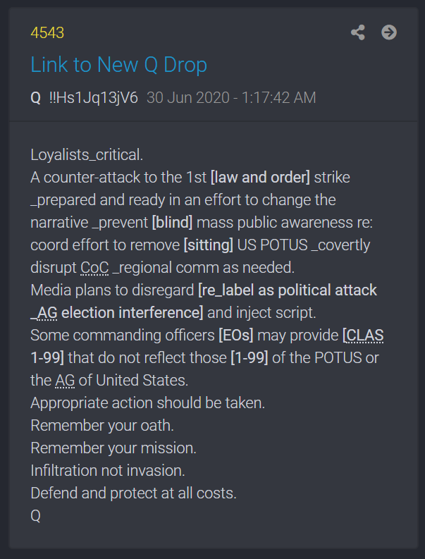  4543  #QANON  #PATRIOTS  #QARMY  #QTEAM  #DigitalSoldiers Remember your oath.Remember your mission.Infiltration not invasion. Defend and protect at all costs.Q #PatriotsFight  #WWG1WGA