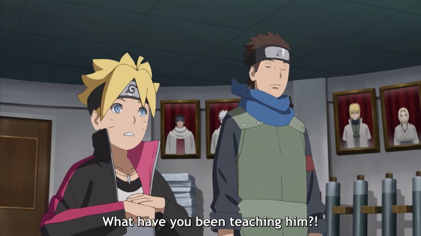 We learn he actually taught Boruto stuff like water style. Boruto taking Konohamaru’s defense is cool too. I never understood why Naruto was mad during that scene.