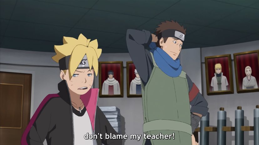 We learn he actually taught Boruto stuff like water style. Boruto taking Konohamaru’s defense is cool too. I never understood why Naruto was mad during that scene.