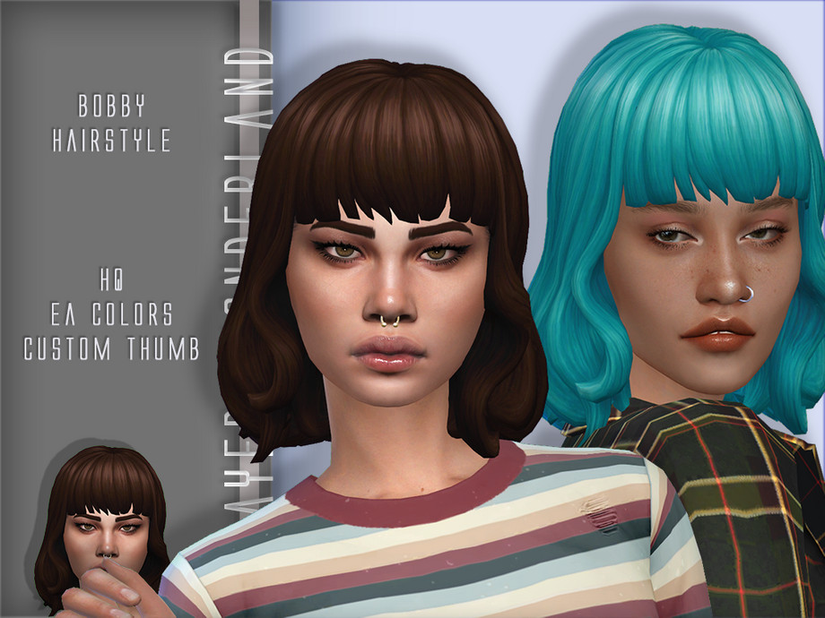 The Sims Resource - Short bob cut hairstyle(Amanda) by S-Club