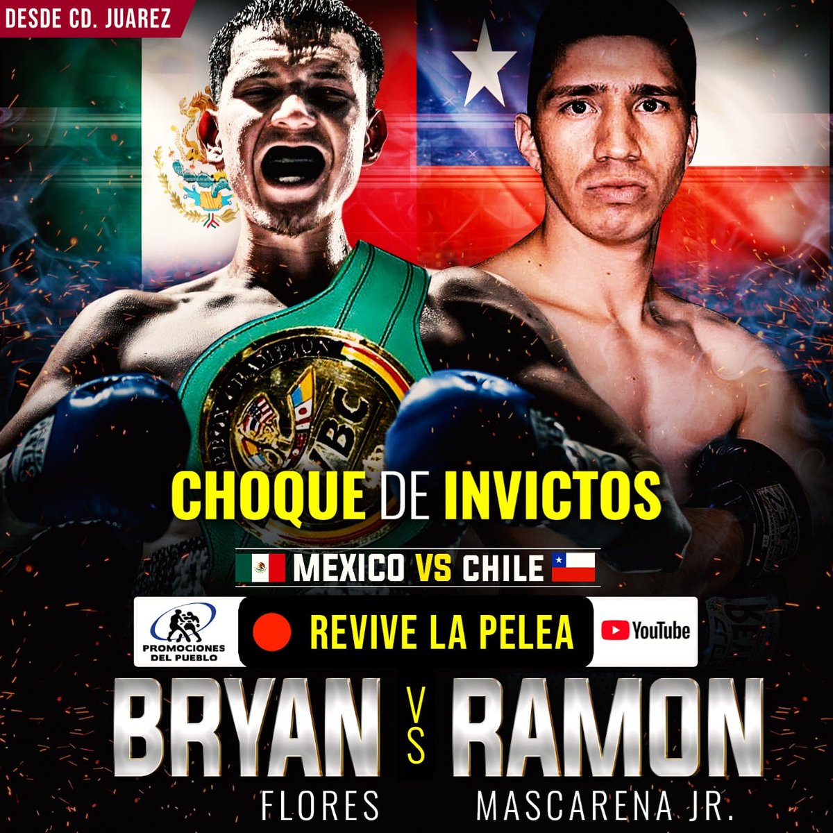 <a href="/BryanRobertoFl1/">Bryan Roberto Flores</a> 🇲🇽 hizo valer su poder de nudillos para despachar en dos rounds a Ramón Mascareña Jr. 🇨🇱, duelo de invictos ante un lleno en la ❌ de Ciudad Juárez. 🥊

Revívelo en:
🎥 youtu.be/DniIAus3PtI

<a href="/WBCBoxing/">World Boxing Council</a> <a href="/wbcmoro/">Mauricio Sulaiman</a>
<a href="/MunicipioJuarez/">Ciudad Juárez</a>
<a href="/oskuchle/">Oswaldo Küchle</a>