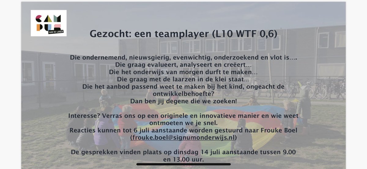 Onderwijsassistent of leerkracht opgelet! Wij zoeken een bevlogen collega op <a href="/c_aandelanen/">Campus aan De Lanen</a>! <a href="/witteringnl/">Wittering.nl</a> <a href="/signumonderwijs/">Signum Onderwijs</a> <a href="/Innovatiesignum/">Innovatieteam_Signum</a>.