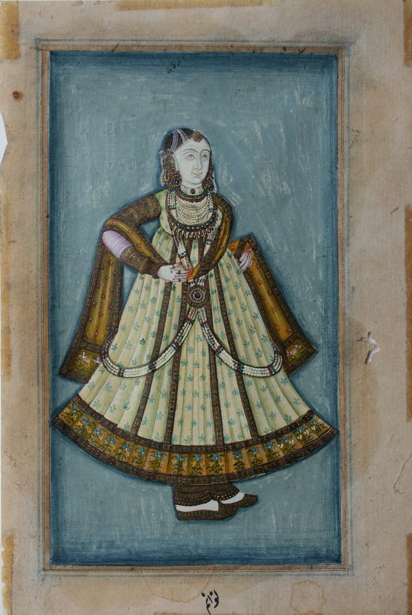 This is Mah Laqa Bai (1768-1824), born Chanda Bibi, (also known as Mah Laqa Chanda). She was an Indian Urdu poet, courtesan, warrior and philanthropist. She was the first female poet in India to have a diwan (collection of poems) published.Thread