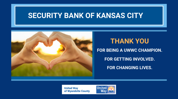UnitedWayWyCo's tweet photo. Every year, our friends at Security Bank of Kansas City strive to make a difference during the United Way campaign. And every year, they outdo themselves. Thank you for another successful effort in 2019! @securitybankkc https://t.co/5e8uweuRlN