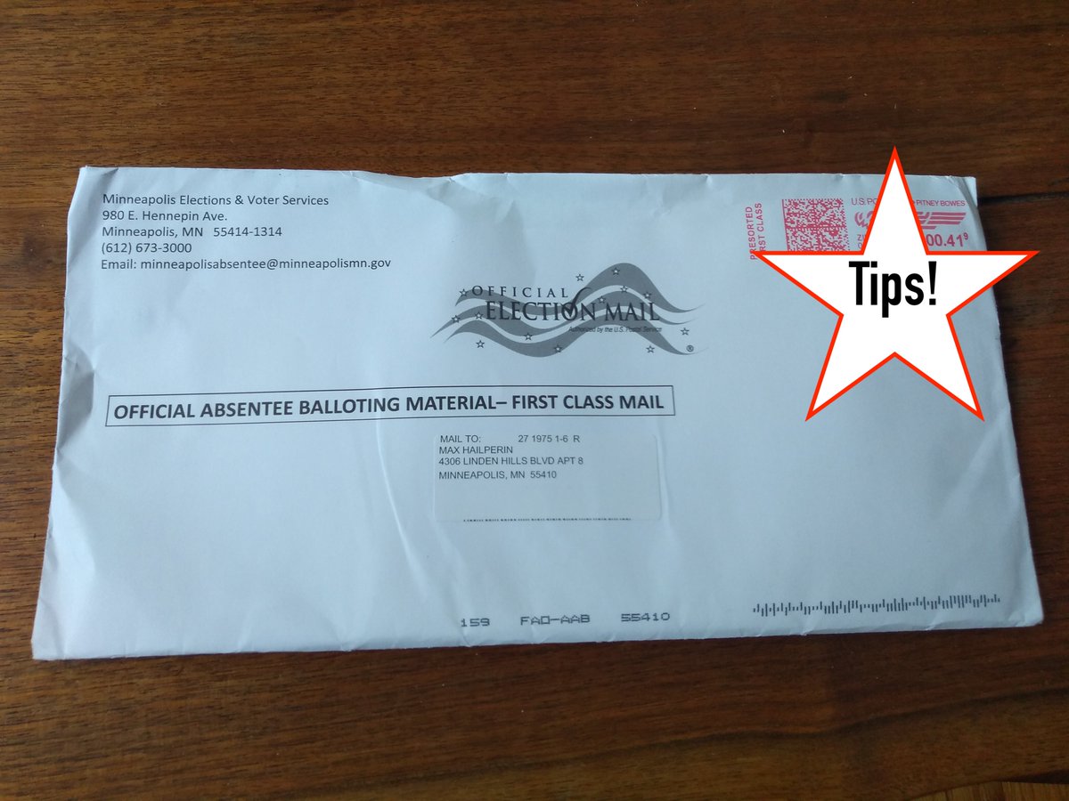 I got my absentee ballot for Minnesota's August primary. So did friends who are voting their first-ever Minnesota absentee ballots. They asked for a thread of tips.