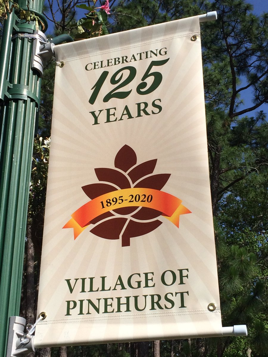 'Happy 125th Anniversary, @VOPNC!'🎉

Pinehurst 125th Anniversary Banner 
Photo By: Joseph Hill🙂📸

#PinehurstNC #AnniversaryBanner #125thAnniversary #Celebrating125Years #VillageOfPinehurst