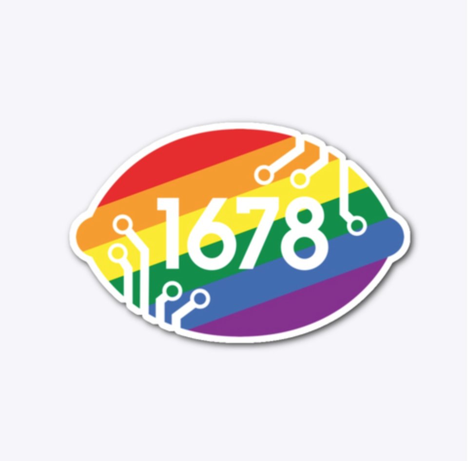 frc1678's tweet photo. We recognize discrimination as a prevailing issue and condemn all forms of it. To support the LGBTQ+ community and BLM movement, we designed apparel where all proceeds will go to the Sacramento LGBT Community Center and the Sacramento chapter of the NAACP. https://t.co/5qcEq2VQco https://t.co/SYfz47nrlL