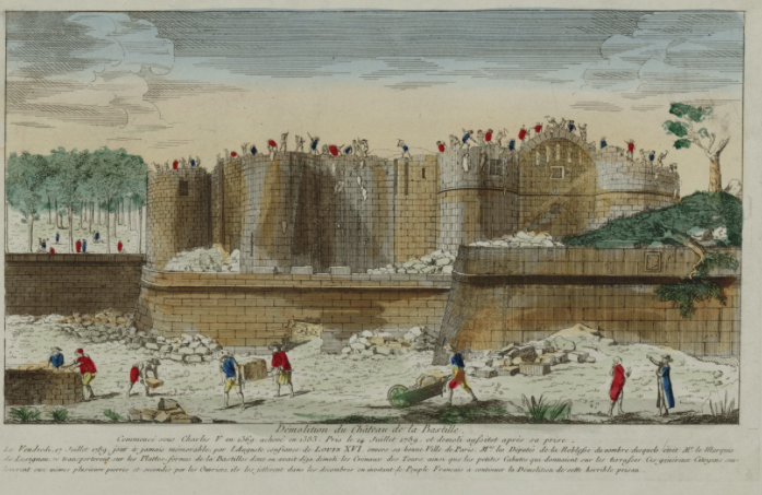 5. In interview, McCloskey says he feared it was the storming of the Bastille, their house would be burnt to ground, "everything lost." Another case of: Analogy fail.The Bastille was not burned! Taken apart stone by stone. It took a year! image  @GallicaBnF