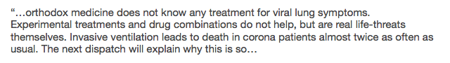 …Isolation, panic measures, bad news etc. increase the risk of death through the nocebo effect.” [from THAT'S ENOUGH!!!!]