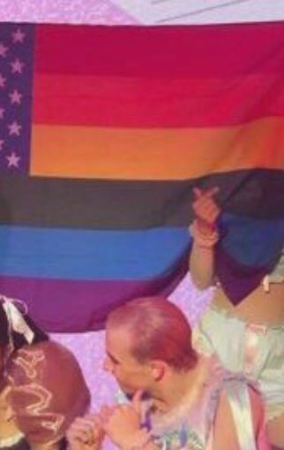 melanie martinez with pride flags during the k-12 tour, a (late) thread for  #pridemonth   