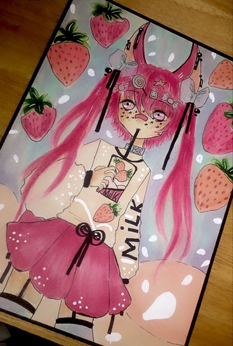 Retro Anime strawberry milk  iPad Case  Skin for Sale by KMIKBAL7   Redbubble