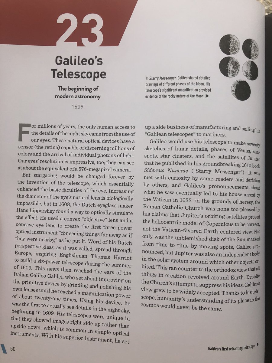 MagistraRoy's tweet image. Check out the Latin description on the telescope which Galileo invented in 1609! With it he could see the craters and mountains of the moon and moons of Jupiter. His famous SIDEREUS NUNCIUS (The Starry Messenger) came shortly afterward. #LatinSTEM 🖤⚒