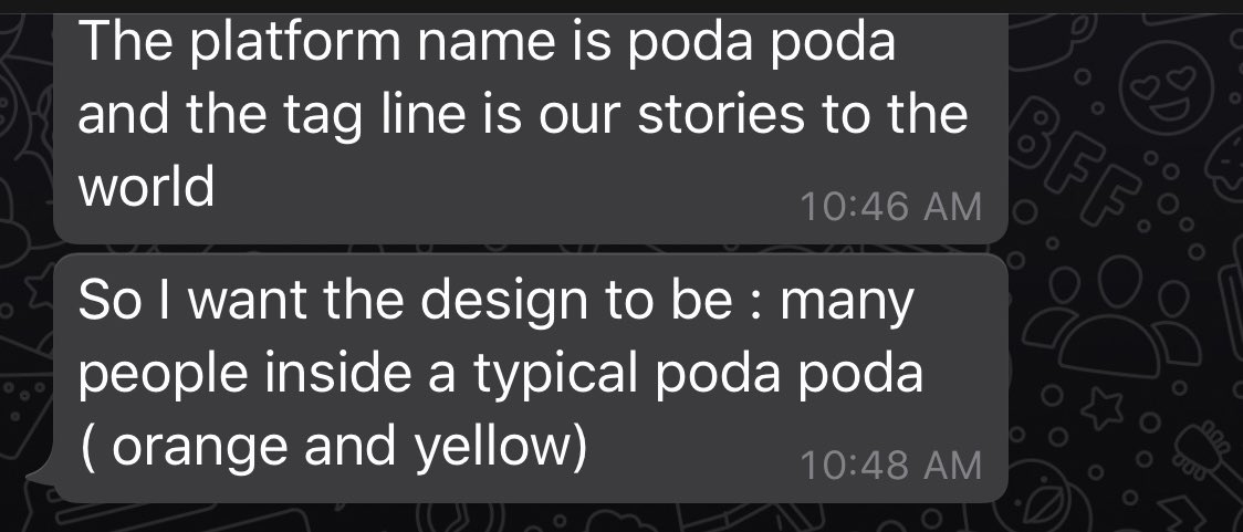 #SaloneTwitter the brief, the sample poda poda and the finished work.
@podapodasl tenki for wae u allow me for bring u idea to life
Duya RT, me customer go dae na u TL. https://t.co/jQFZhjVCYC