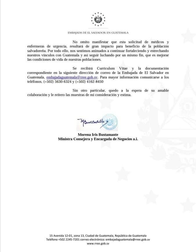 Factor4_GT's tweet photo. #ULTIMAHORA Gobierno de El Salvador estará contratando médicos 🇬🇹guatemaltecos de diferentes especialidades para trabajar contra el #COVID19 en el hospital que el Presidente de aquel país 
@nayibbukele, acaba de inaugurar.    Los CV se recibirán en:  embajadaguatemala@rree.gob.sv https://t.co/AvT2KeDYnt