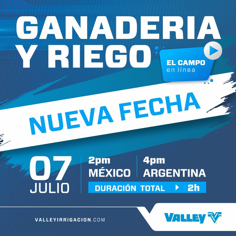Los invitamos a participar de este seminario enfocado a la producción ganadera bajo riego dictado por técnicos referentes en el área. Se pueden inscribir en: valleyirrigation.us13.list-manage.com/track/click?u=…