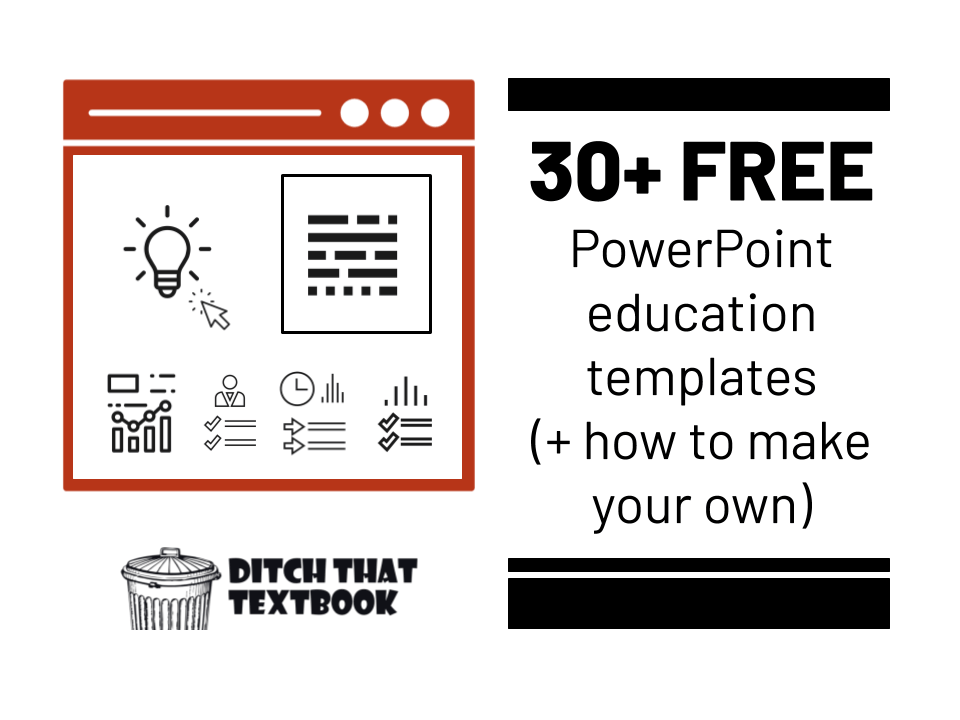 You like free stuff for your class, right?

FREE PowerPoint education templates ...

1. Scroll and find one.
2. Download it.
3. Customize (if you want).
4. Assign to students.

Start browsing here: ditchthattextbook.com/powerpoint-tem… #microsoftedu #mieexpert <a href="/mtholfsen/">Mike Tholfsen</a> <a href="/MicrosoftEDU/">Microsoft Education</a> <a href="/kerszi/">Kathi Kersznowski ⛵️</a>