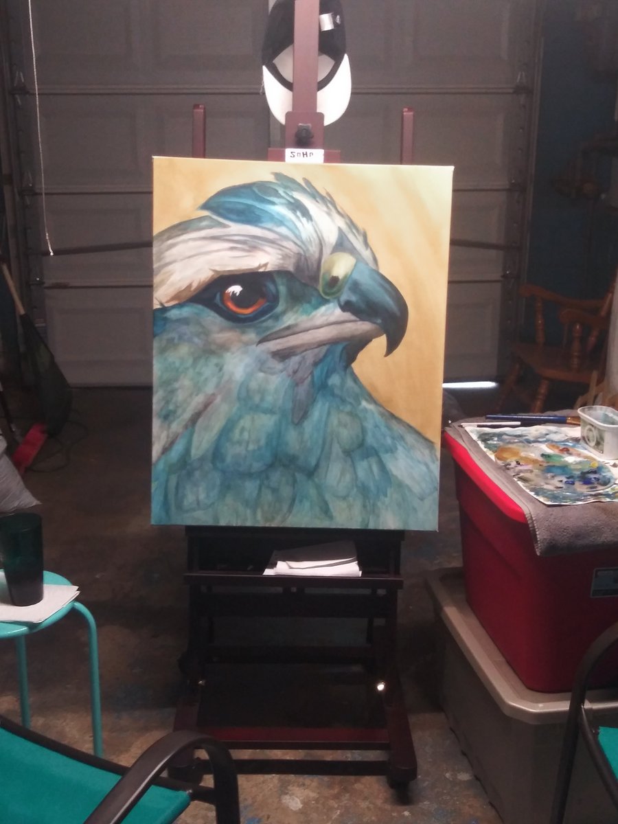 Old school art...an idea, a canvas, some brushes and lots of paint...
