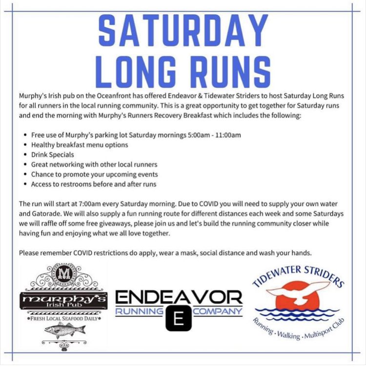 PodcastStriders's tweet photo. Come on out and meet up with runners from the area! @murphysvb @endeavorrunning @TheStriders https://t.co/KkSwOkw9D1