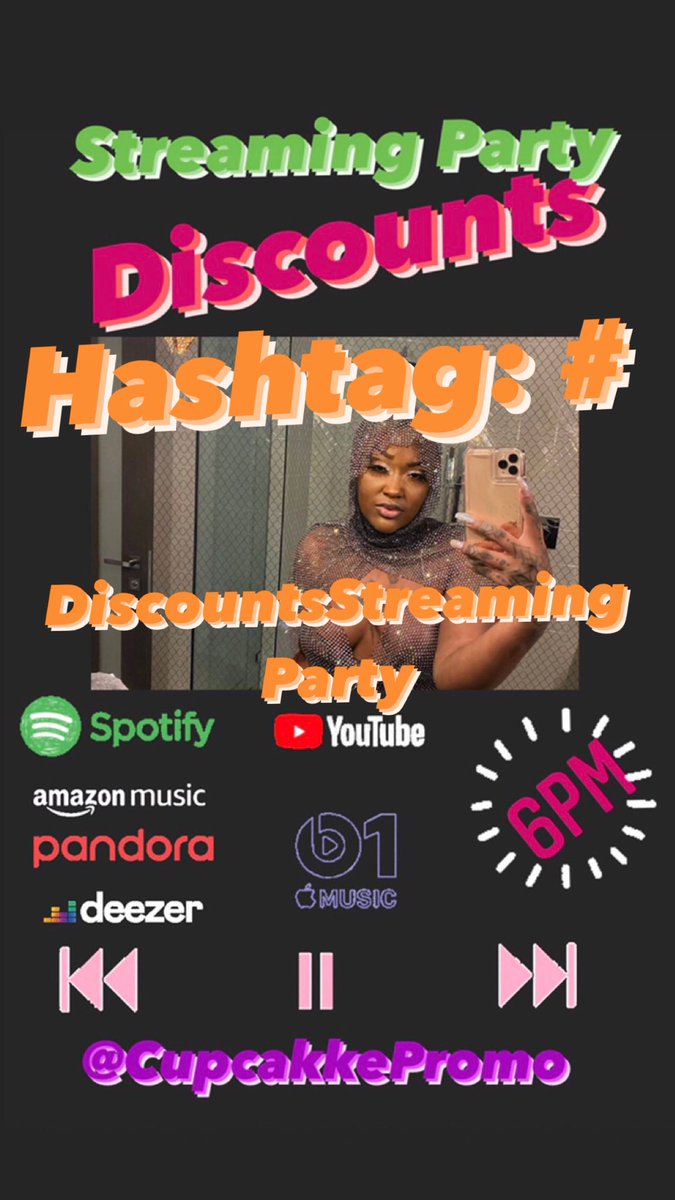 cupcakkepromo's tweet photo. Use Hashtag: #DiscountsStreamingParty
Can I get 100 replies right now? https://t.co/8C32JSSr7v