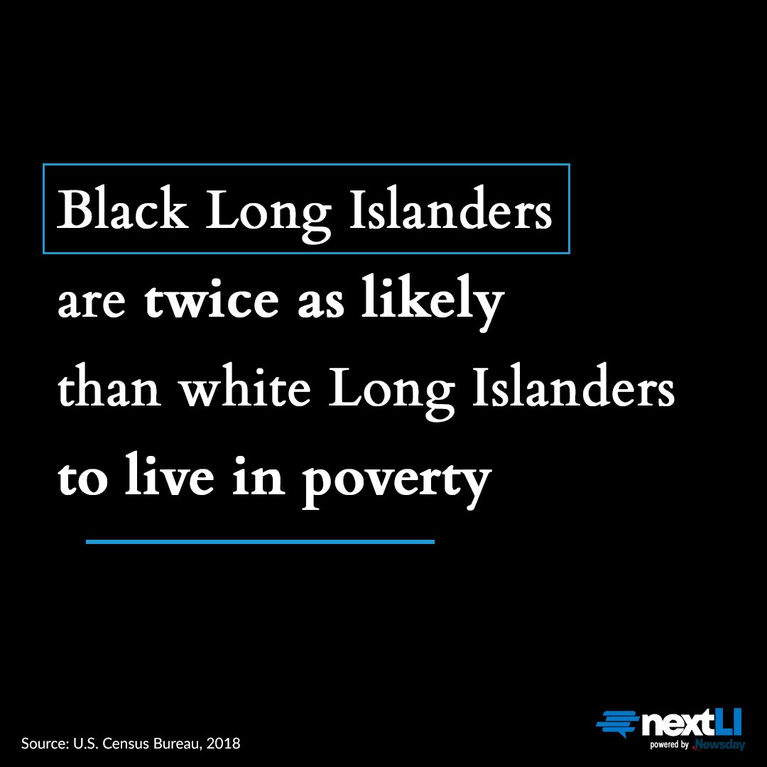NextLI's tweet photo. Black Long Islanders face substanial disadvantages compared to white Long Islanders. Our data intern @_nicoleki compared regional black-white rates in poverty, unemployment, health insurance coverage and wealth for our “Race on LI” series —> read at: https://t.co/PxxGoK8sUk https://t.co/NjU68ATIvc