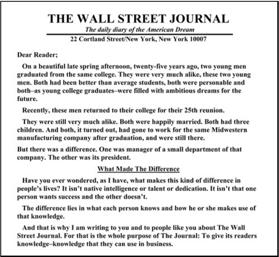 Here are some famous story leads.One of them even generated $2billion worth of sales in the time that it ran (can you guess which?)All of them can be found on  http://swiped.co 