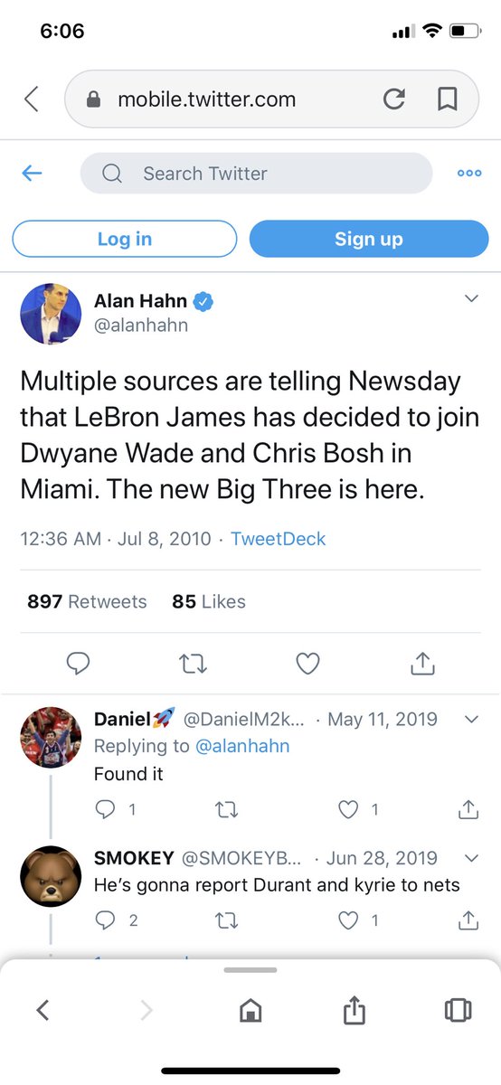 docluke56's tweet photo. @DVNJr @espn Watched with my son. It was excellent. One thing @alanhahn called LeBron to the Heat at 12:36am. The Decision was not a surprise. https://t.co/Ii6YGgXj63