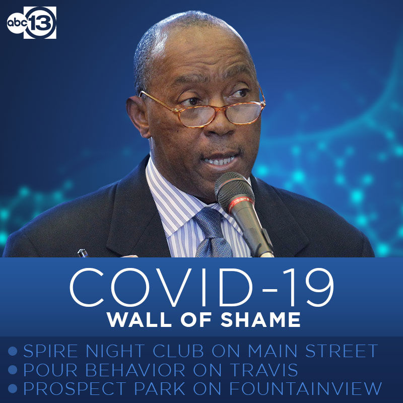 abc13houston's tweet photo. Mayor Turner put three Houston businesses on his "wall of shame" after he says they ignored Gov. Abbott's shutdown order over the weekend. Do you think a wall of shame is necessary? https://t.co/4wnKl3qFBE