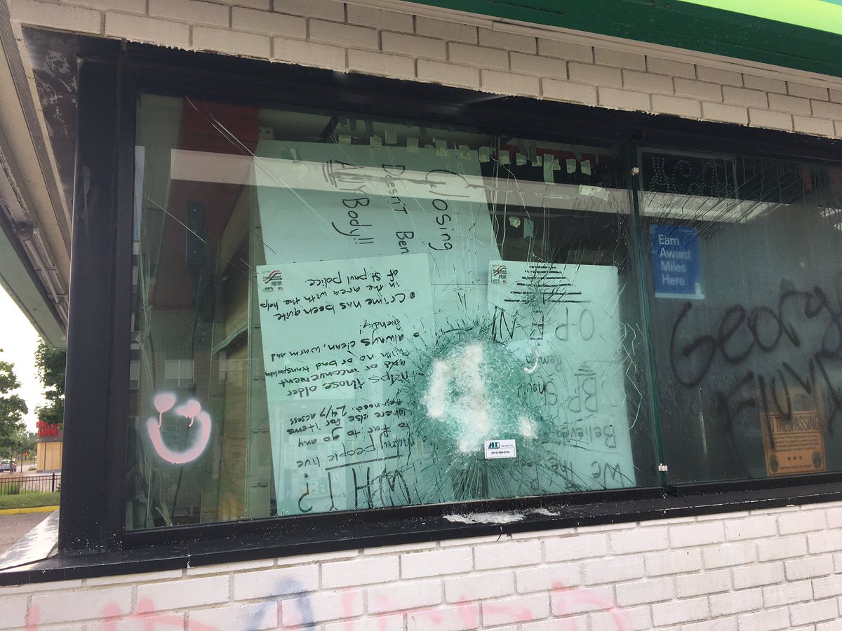 Gas station owner put signs in the windows of the convenience store begging to be spared. Now the property is closed and up for sale