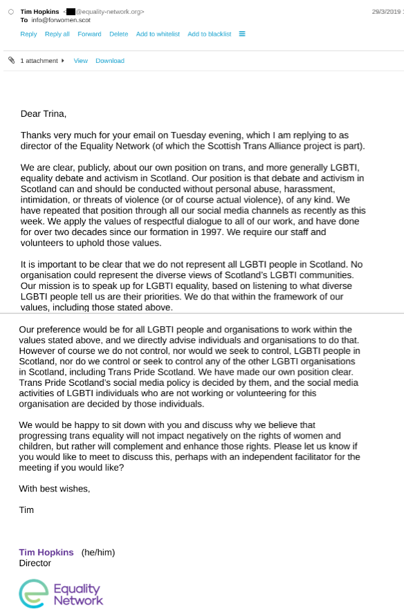 Moreover, we knew that EN/STA were a major funder of the event. Tim Hopkins refused to intervene. A group directly funded by  @scotgov was happy to remain a major sponsor of an event whose officials were openly abusing and threatening women on SM.