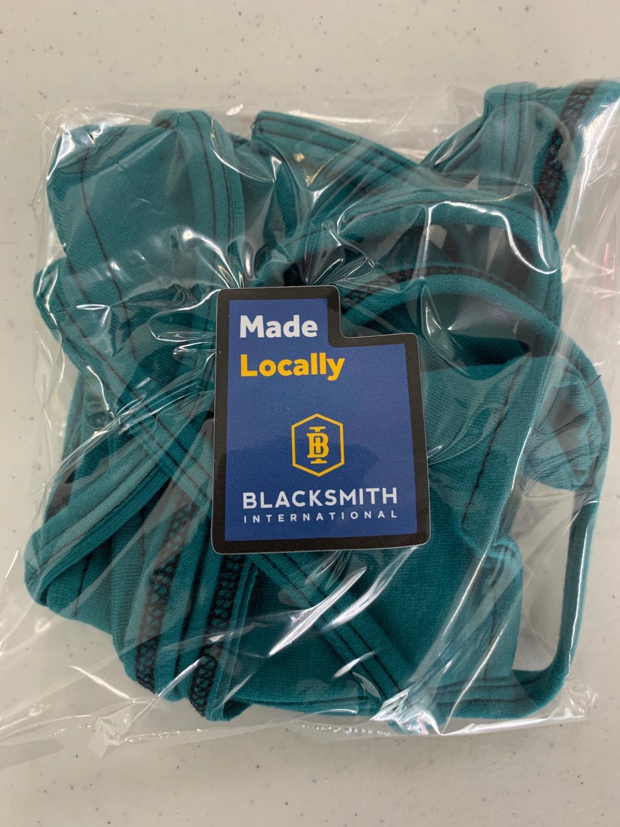 UMAssoc's tweet photo. Manufacturers behind the Masks @blacksmithint is a domestic cut sew factory. Their ability to shift to mask production allowed their production floor to stay busy. They have enjoyed knowing that the face masks that they are making are helping to keep Utahn’s safe. #UMA #MaskUtah https://t.co/ZWgiXRAoas