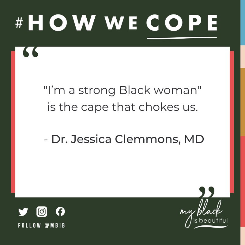 MBIB's tweet photo. #HowWeCope was the perfect way to close out our #HowWe series! Often times we don’t give ourselves grace to process the “new normal”. Dr. Jess shared essential tips and resources to maintain daily mindfulness practices. Self-care includes the inner work! #MBIB #MyBlackIsBeautiful https://t.co/5ezGvamwSM